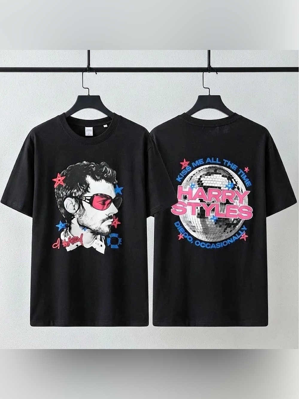 Harry Styles Kiss Me All The Time Disco Ball Vintage Black T-Shirt
